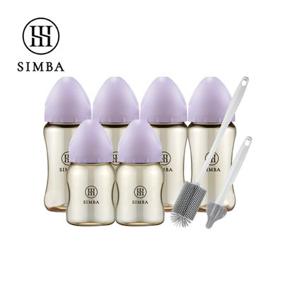 Simba 小獅王辛巴 - 深入各種瓶！蘊蜜鉑金PPSU寬口奶瓶極淨組-新生適用-紫芙
