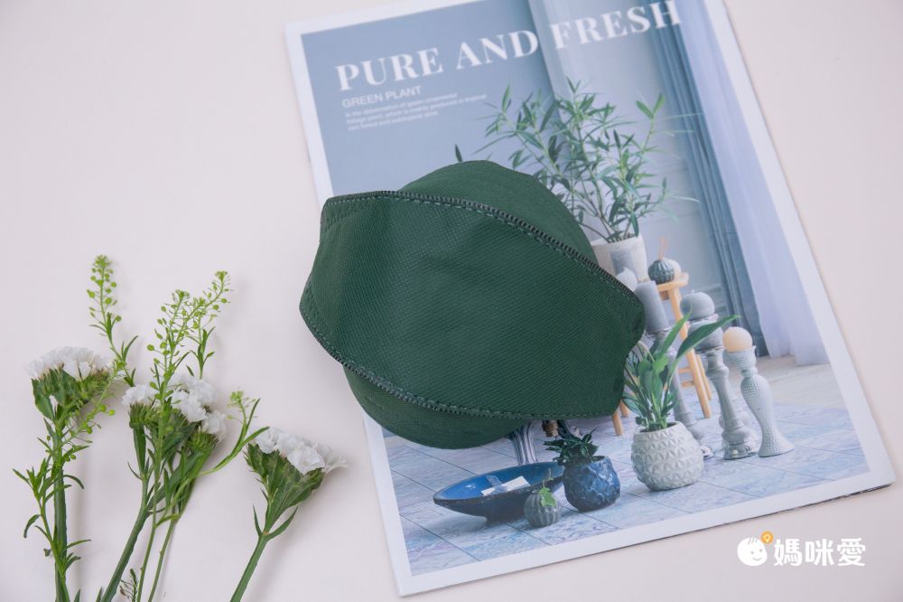 令和 Linghe - 成人醫療級韓式KF94立體口罩/雙鋼印/台灣製-4D魚形/3D韓版-莫蘭迪綠 (20.5x8.2±0.5cm)-10入/盒(未滅菌)