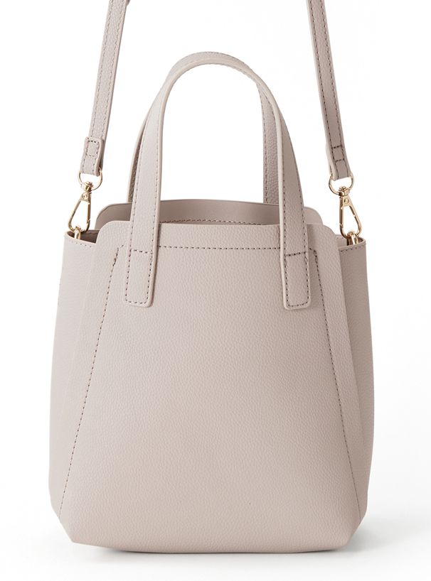 日本 GRL - 簡約紐結造型側背包/手提包-粉 (F)