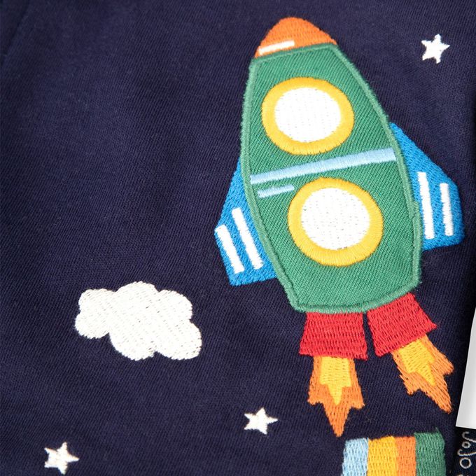 英國 JoJo Maman BeBe - 幼/兒童雙面穿100%純棉保暖連帽外套-遨遊太空