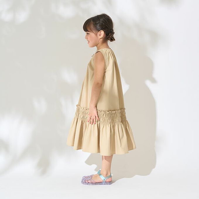 日本 Lycee mine - 甜美蝴蝶結分層無袖洋裝-咖啡