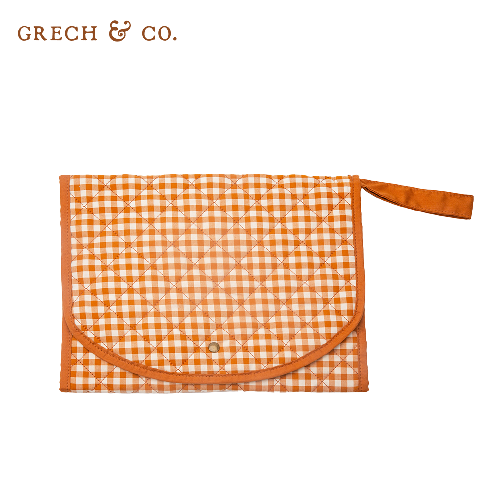 丹麥 GRECH & CO. - 尿布墊-格紋橘