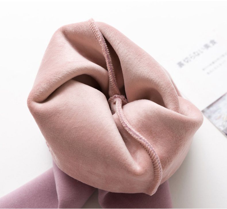 FANMOU - 溫暖加絨高腰內搭褲-淺灰色