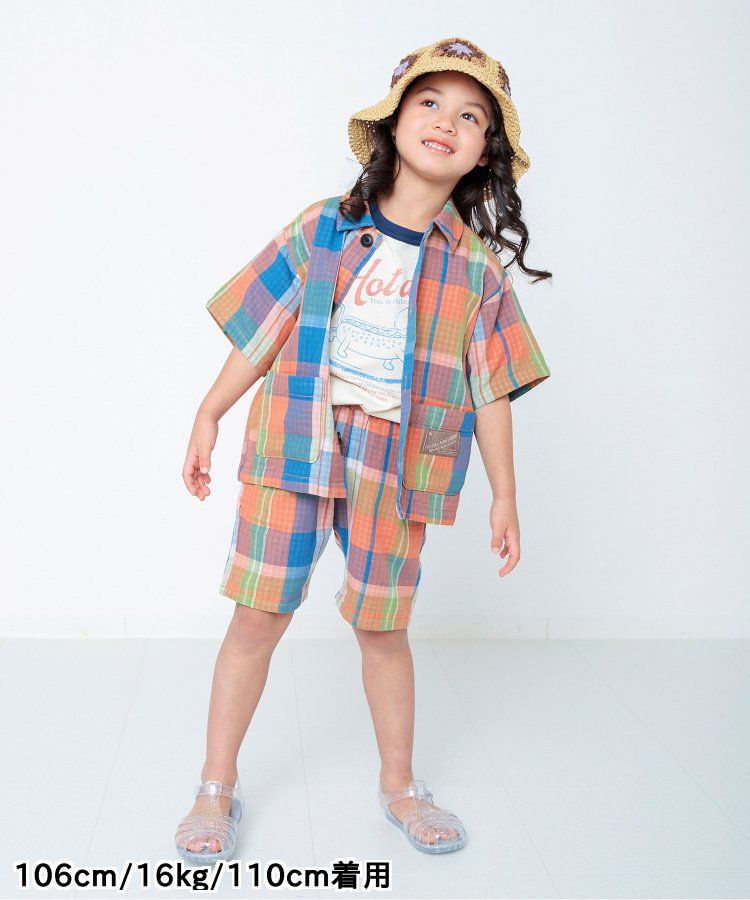 日本 BREEZE - 美式復古印花撞色邊短袖上衣-甜甜圈店-灰