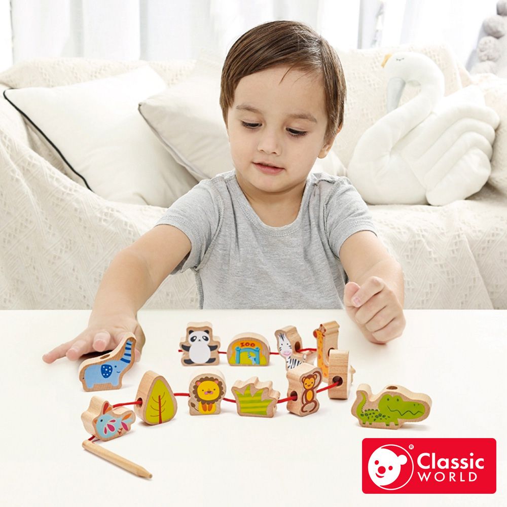 幼兒木製串珠-動物款《3632》