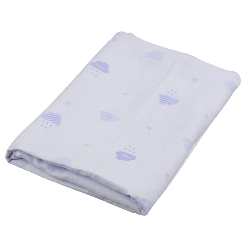 akachan honpo - 柔軟棉紗浴巾-長方形-淺藍色 (70×120cm)