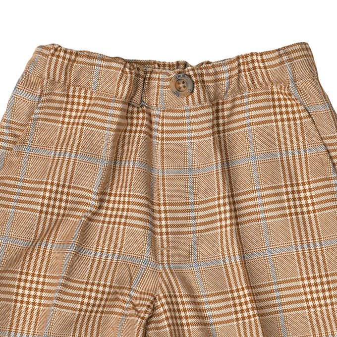 akachan honpo - 7分褲 葛倫格紋-咖啡色