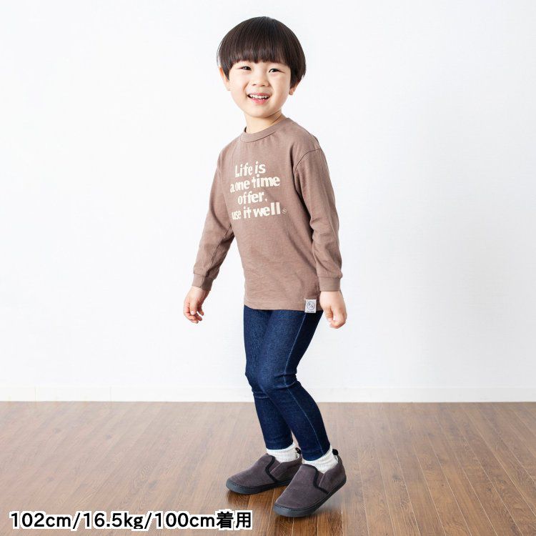 日本 BREEZE - 熱銷款 百搭鬆緊長褲(9分丈)-臘腸狗-奶油杏