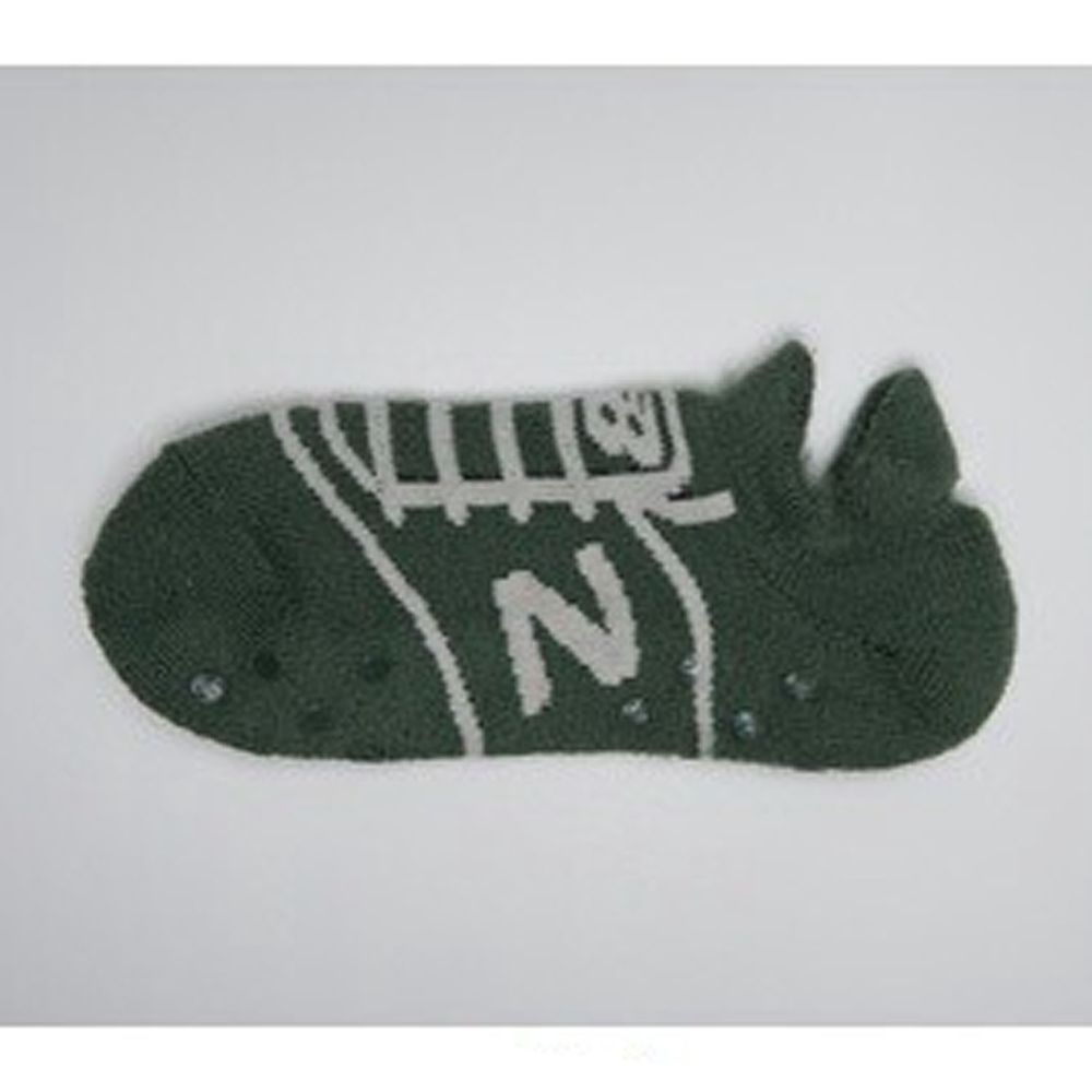 日本 friendshill - New Balance 舒適防滑造型內刷毛短襪-綠