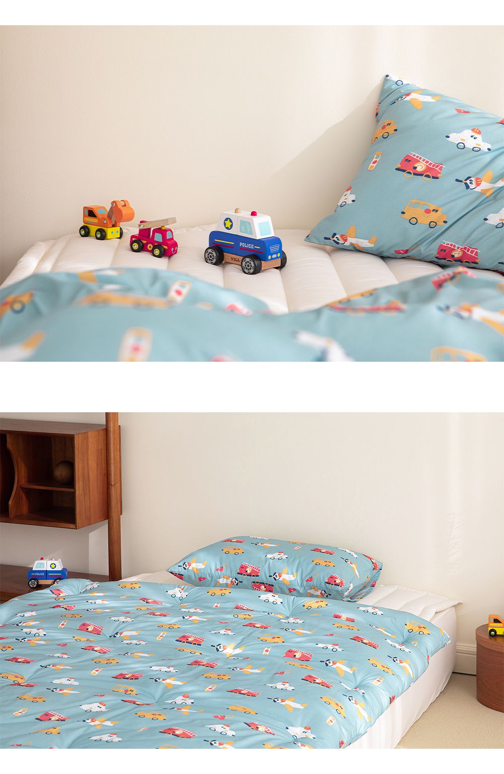 韓國 Maatila - (兒童款)可水洗M2全方位抗菌防蟎棉被-噗噗車車