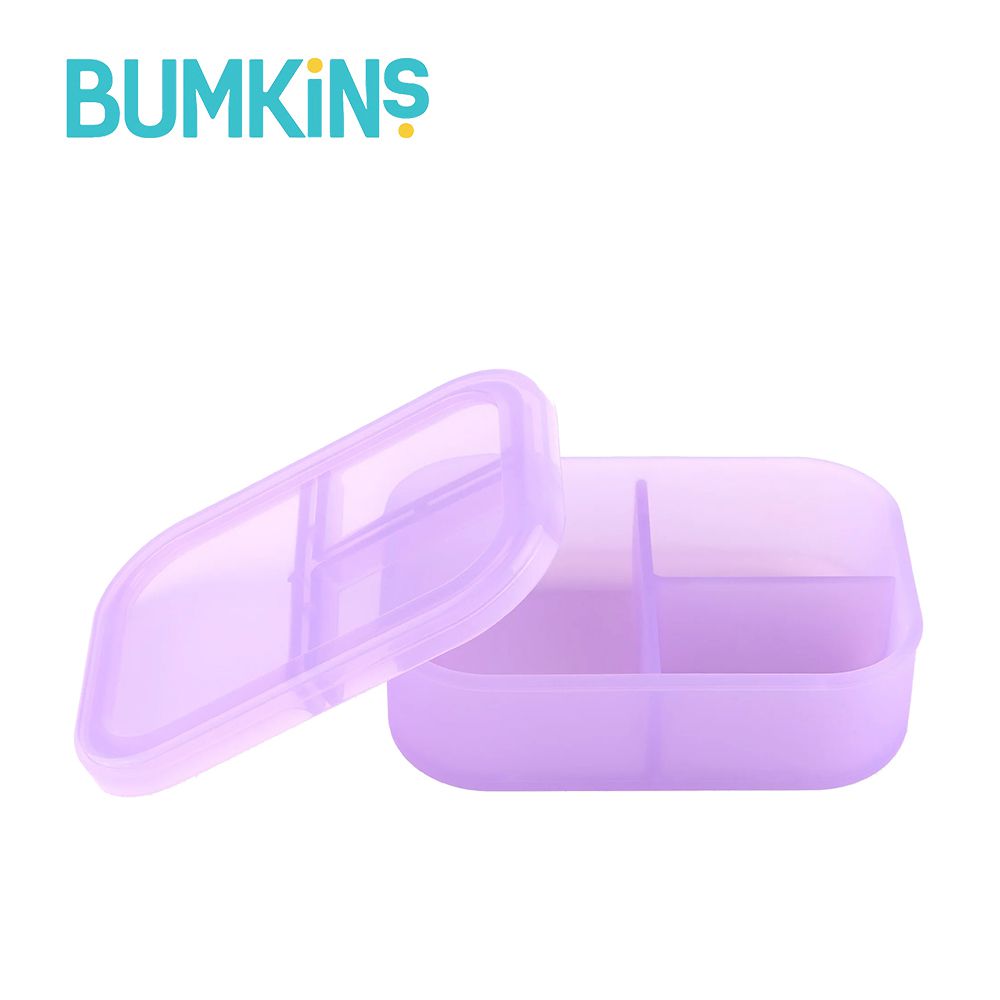 美國 Bumkins - 矽膠分格便當盒 果凍系列-果凍紫