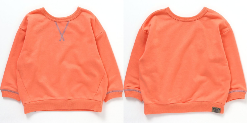 日本 BREEZE - 正反OK！圓領百搭長袖大學T-綠松石