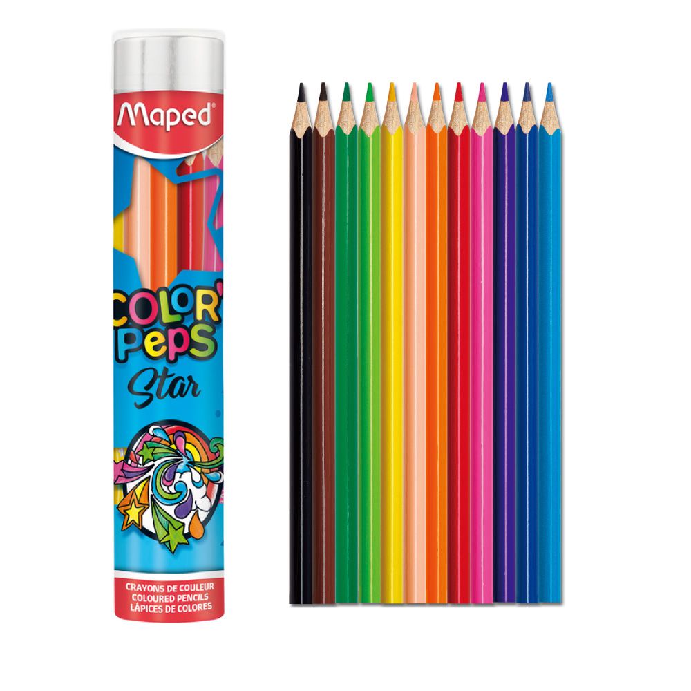 法國Maped - 學用筒裝彩色鉛筆12色