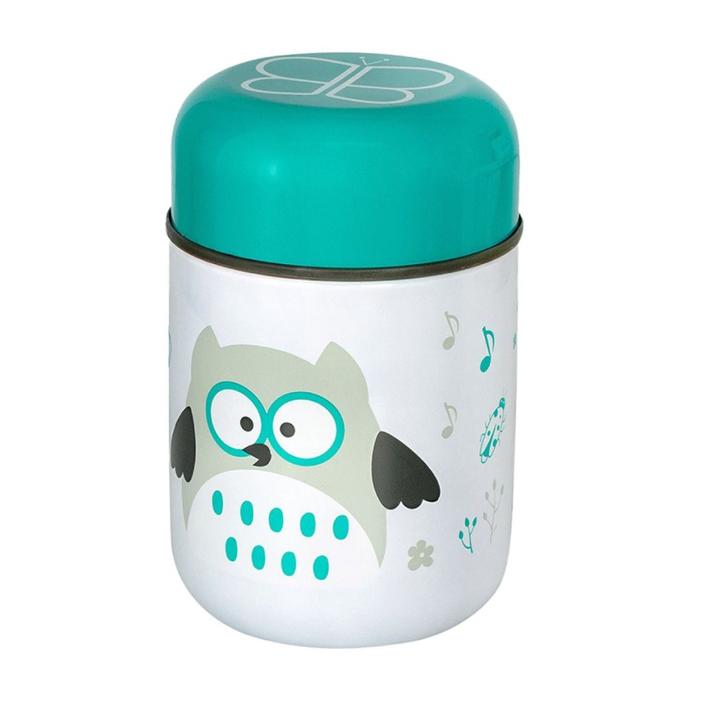 加拿大bbluv - 不鏽鋼食物保溫罐 (附折疊湯匙)-歡樂貓頭鷹