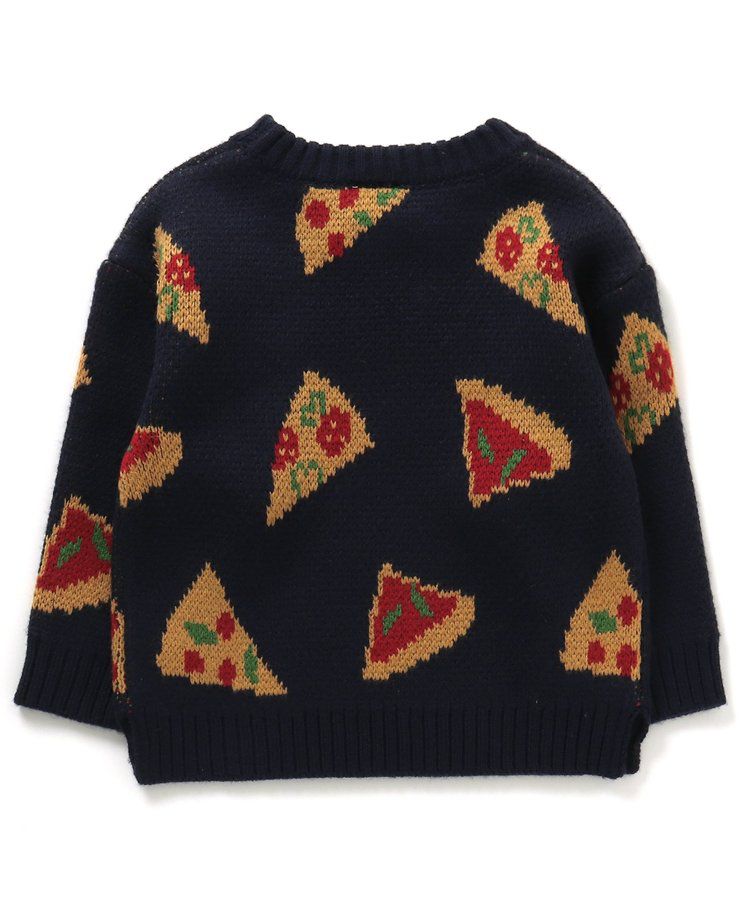 日本 BREEZE - 童趣印花柔軟針織毛衣-微笑-黑