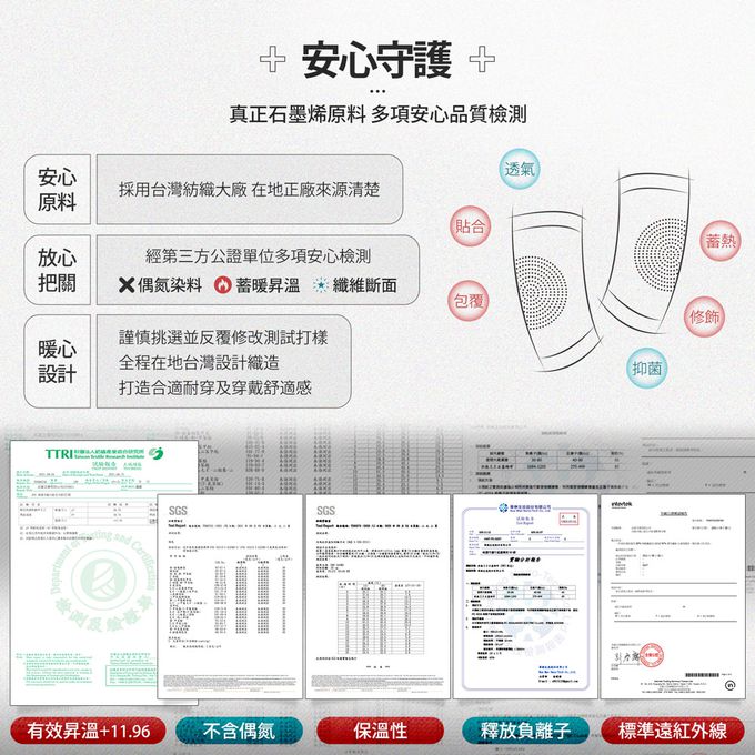 GIAT - 2雙組-石墨烯遠紅外線SPA美臂套-黑色 (FREE)