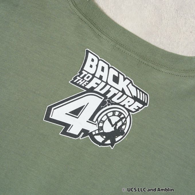 日本 b-ROOM - 聯名款 印花長袖上衣-回到未來電影場景-黑