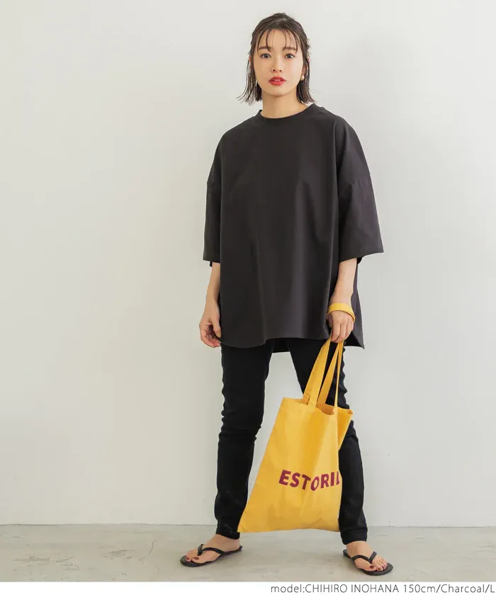 日本 COCA - 100%美國棉 落肩寬袖上衣-米白