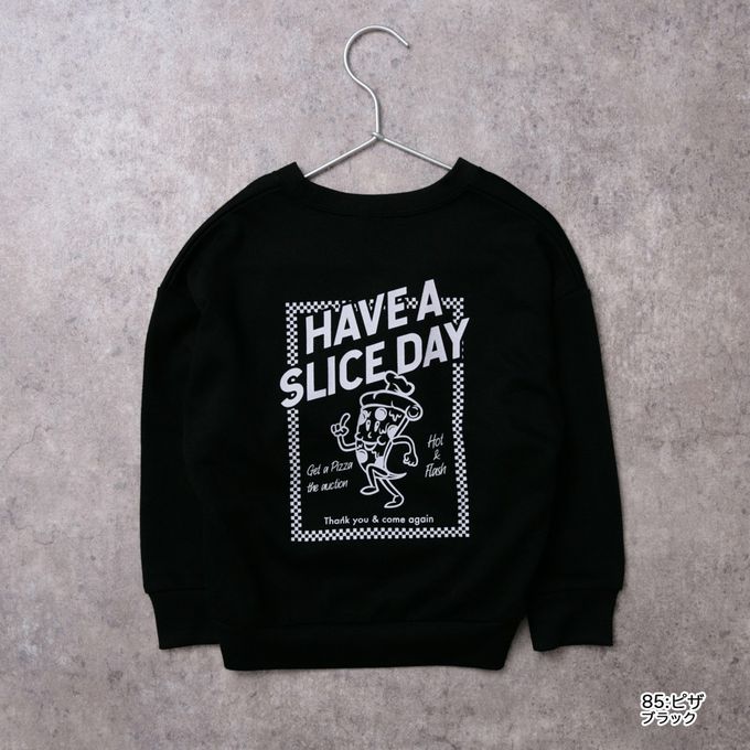 日本 BRANSHES - 裏毛舒適美式休閒上衣-THEATER-黑x藍