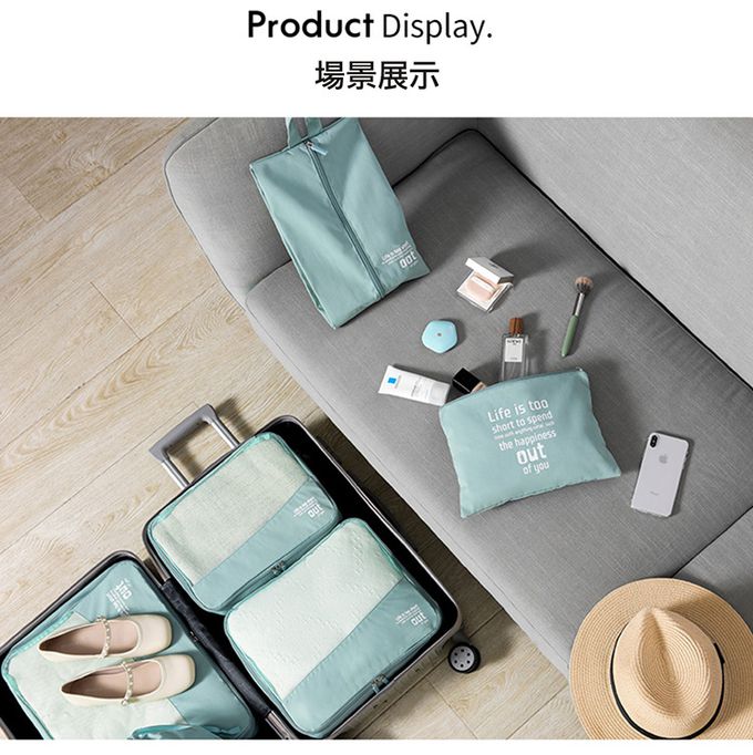 JB clothes - 防潑水/可水洗旅行收納六件套-粉色