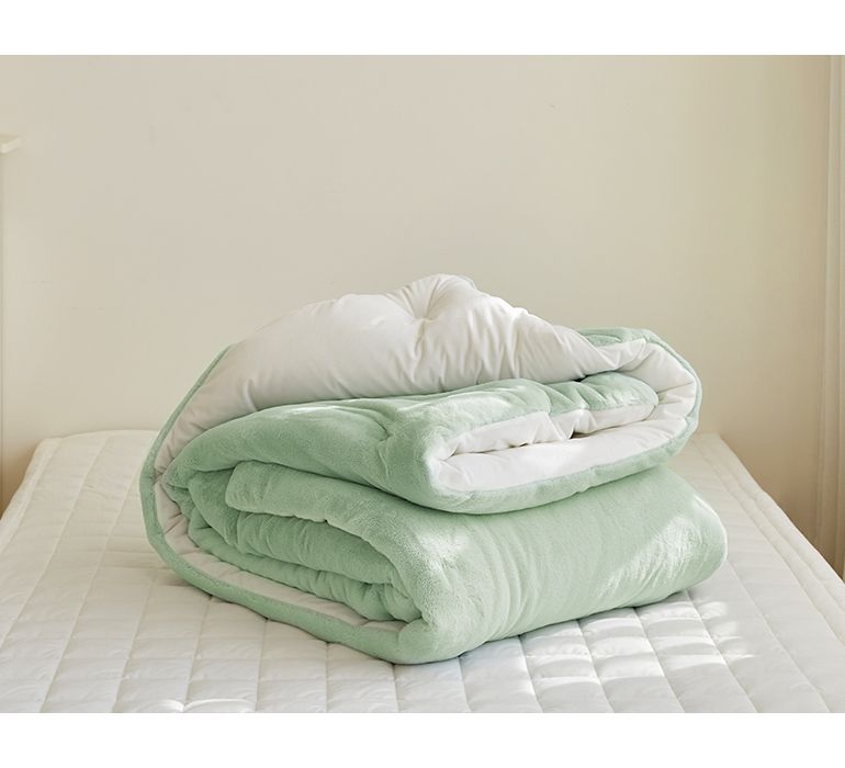 韓國 Maatila - 蓬鬆感高密度絨毛保暖棉被-湖水綠