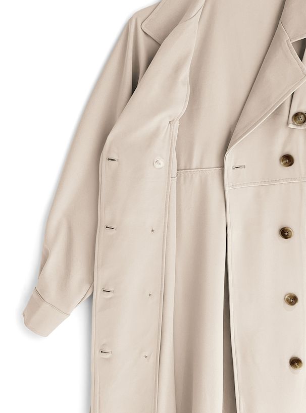 日本 GRL - 春日陽光綁帶長版風衣-卡其