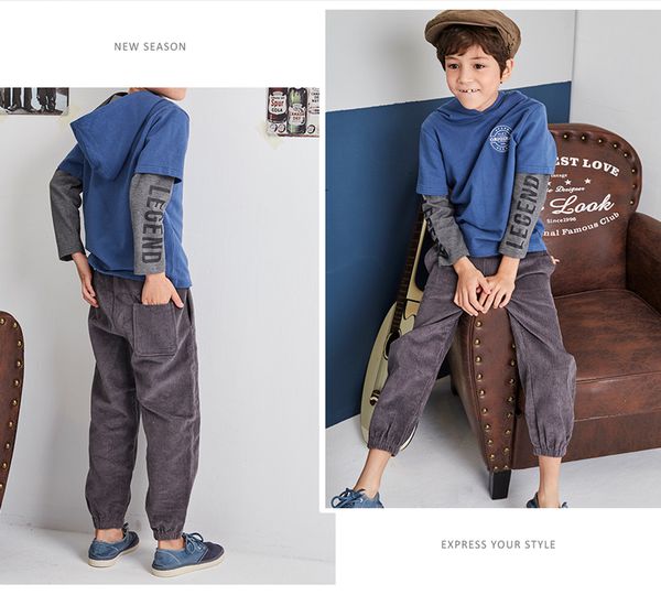 麗嬰房 Little moni - 心絨束口長褲-灰色