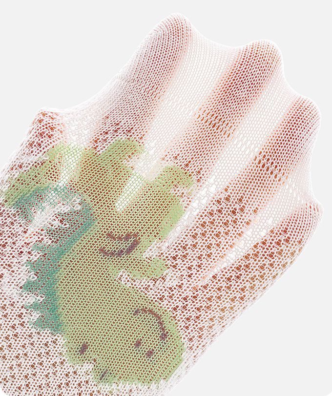 恐龍世紀網眼防滑點膠船型棉襪