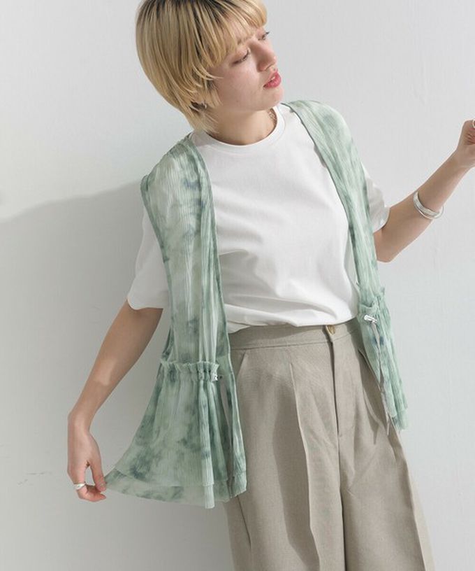 日本 le colis - 仙氣薄紗層次穿搭背心(腰抽繩)-暈染紫