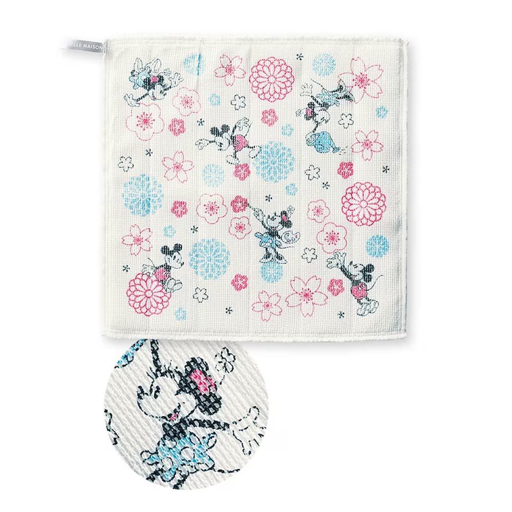 日本千趣會 - 日本製 迪士尼奈良蚊帳抗菌吸水方巾(廚房用)-米奇米妮 (約29×29cm)