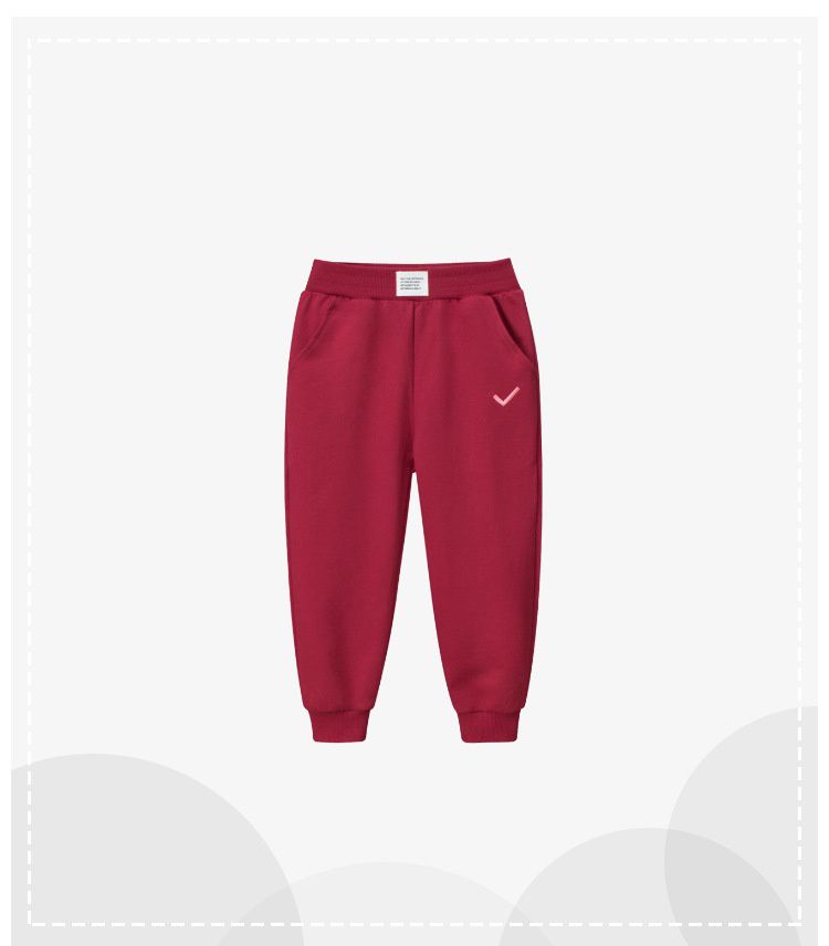 純棉腰鬆緊束口運動長褲-小勾勾-深藍色