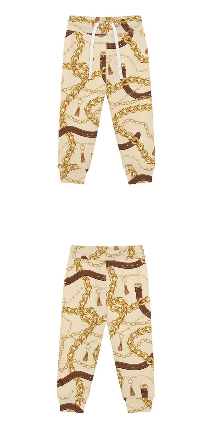 英國 SLEEP NO MORE - 100% 有機棉兒童抽繩長褲-皮帶與鍊條