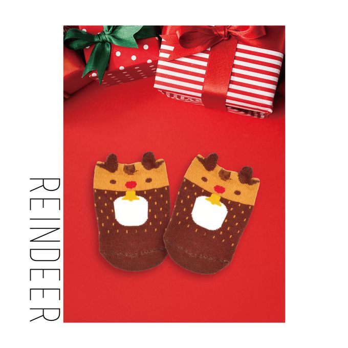 貝柔 Peilou - 聖誕節止滑寶寶襪(3入組) (9-12cm)