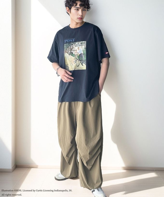 日本 Classical Elf - 設計師聯名 復古印花寬版T恤-自行車課-白