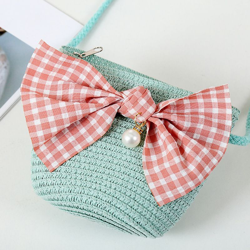 日系沙灘蝴蝶結草帽/遮陽帽-附小背包-卡其色 (建議2-8歲)