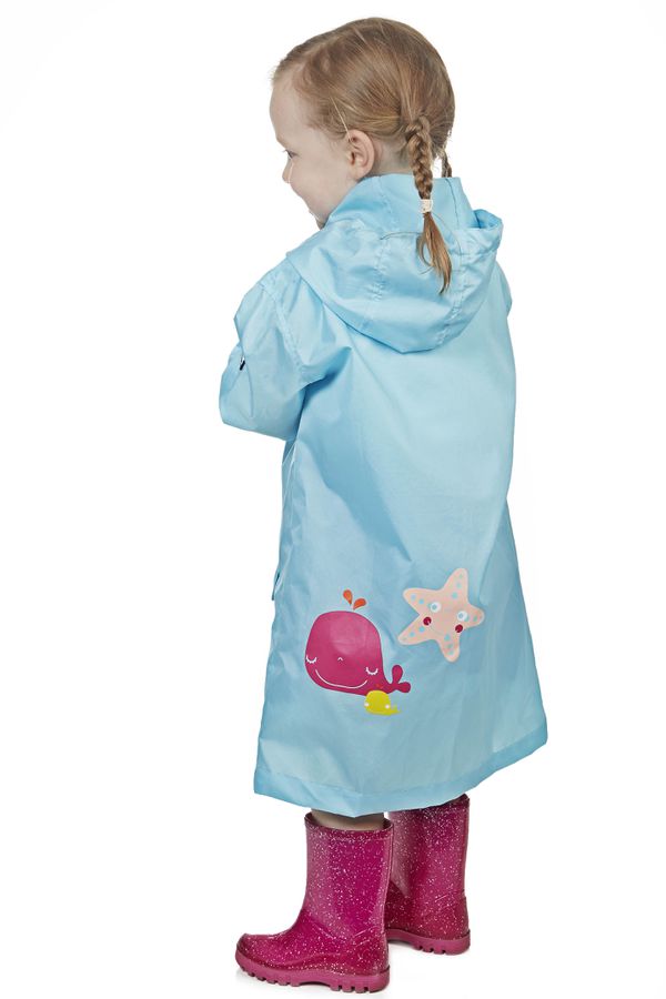 英國 Squid Kids - 兒童變色防水風衣-小海星-水藍
