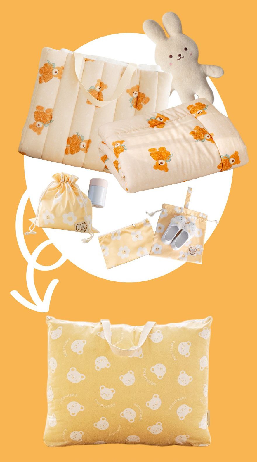 韓國 Formongde - 防水睡袋寬底收納袋(4cm雙面睡袋可用)-棋盤紋 (68x58x11cm)