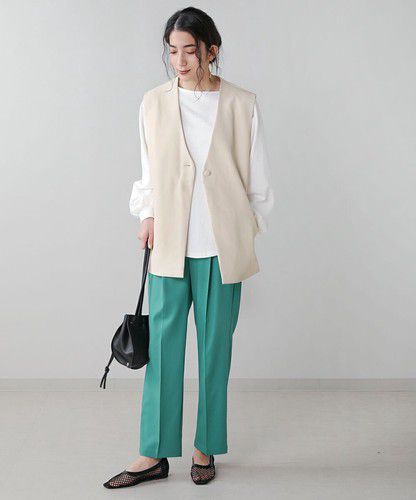 日本 Bou Jeloud - 俐落簡約美腿西裝褲-桃粉