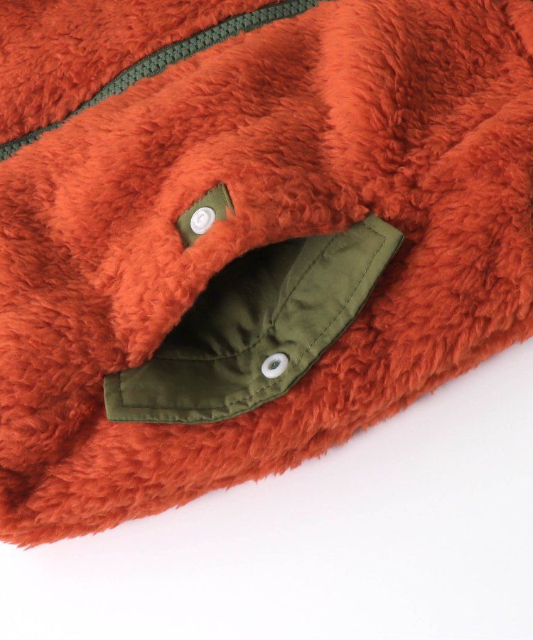 日本 BREEZE - 時尚絨毛花色搖粒絨背心-草綠