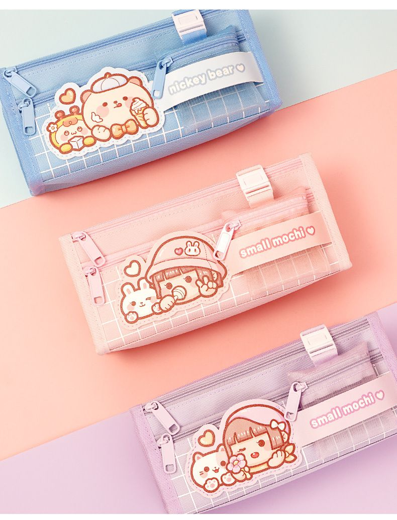 小麻糬大容量造型鉛筆盒-糖果款-粉色 (22x10x7cm)