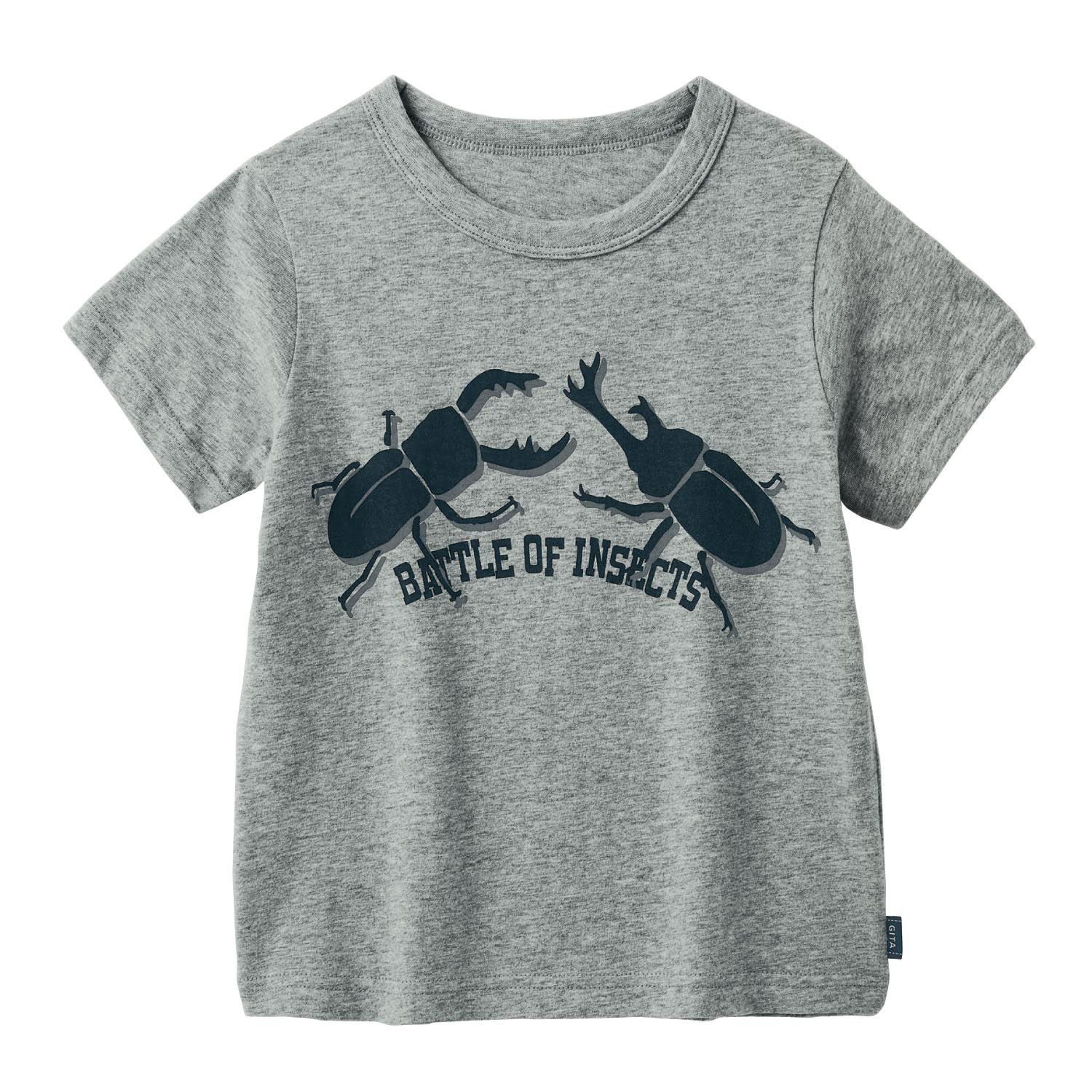 日本千趣會 - GITA 純棉印花短T(抗菌防臭加工)-甲蟲之戰-灰