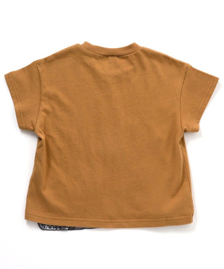 日本 apres les cours - 搶眼造型印花短袖上衣-挖土機-摩卡