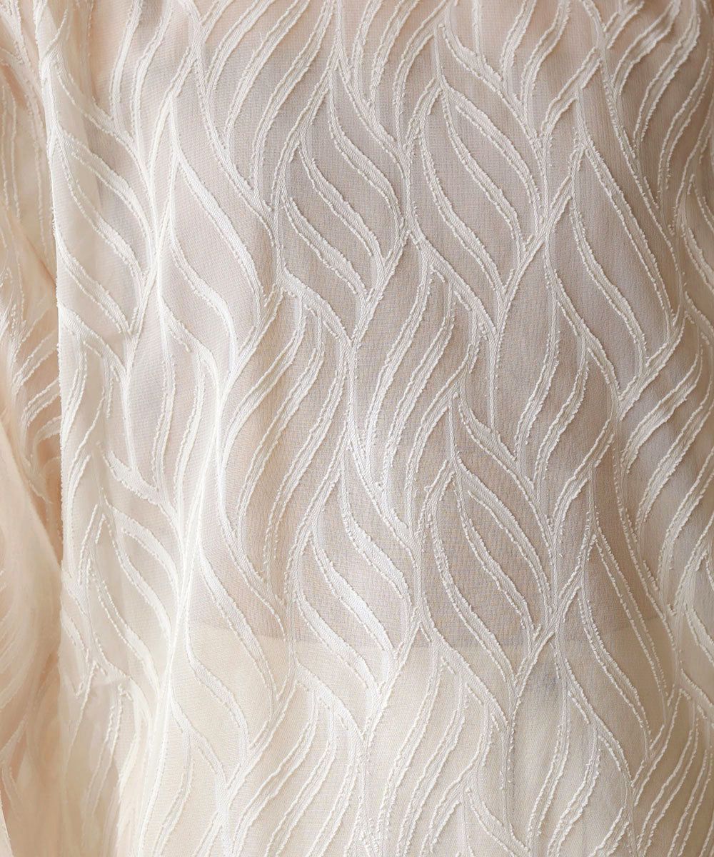 日本 Bab - 波浪紋透感排釦襯衫-米杏