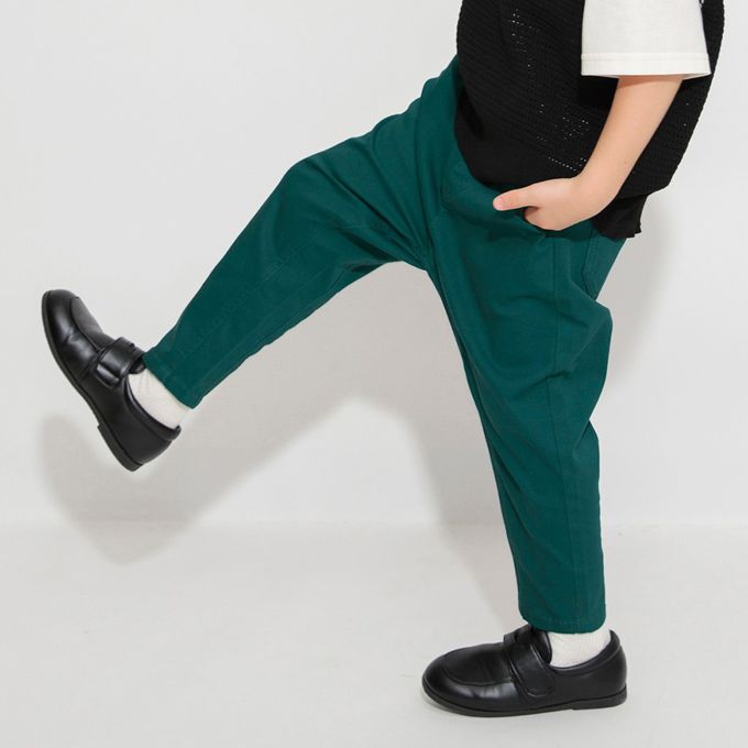 日本 BRANSHES - 大好評彈性錐形長褲-素色-牛奶白