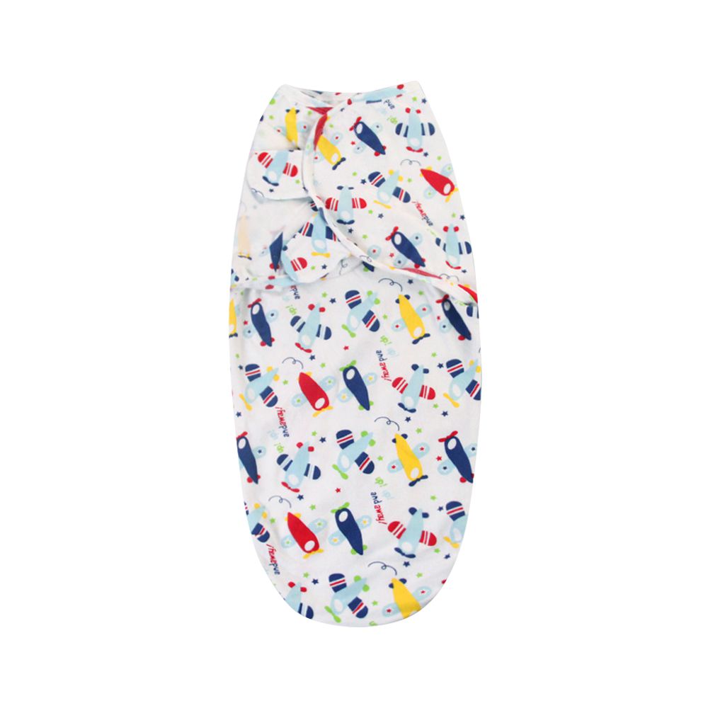JoyNa - 嬰兒包巾 懶人包巾 可調式簡易包巾-彩色飛機