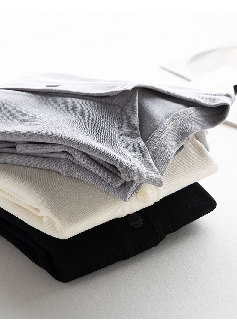 小香風圓領排釦開衫外套-灰色