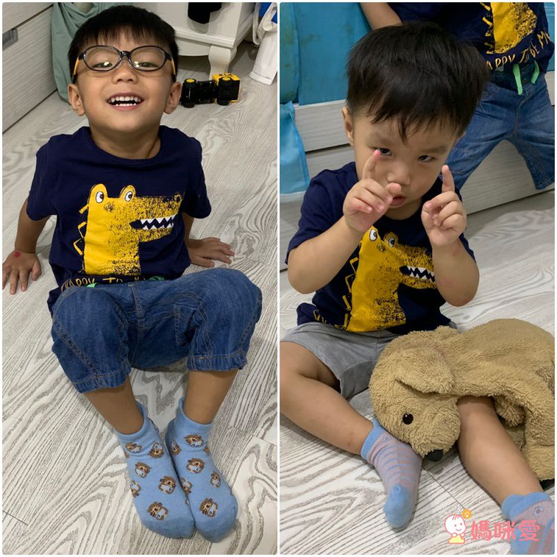 minihope美好的親子生活 - 抗菌除臭中筒襪(親子襪)-黑面琵鷺-灰