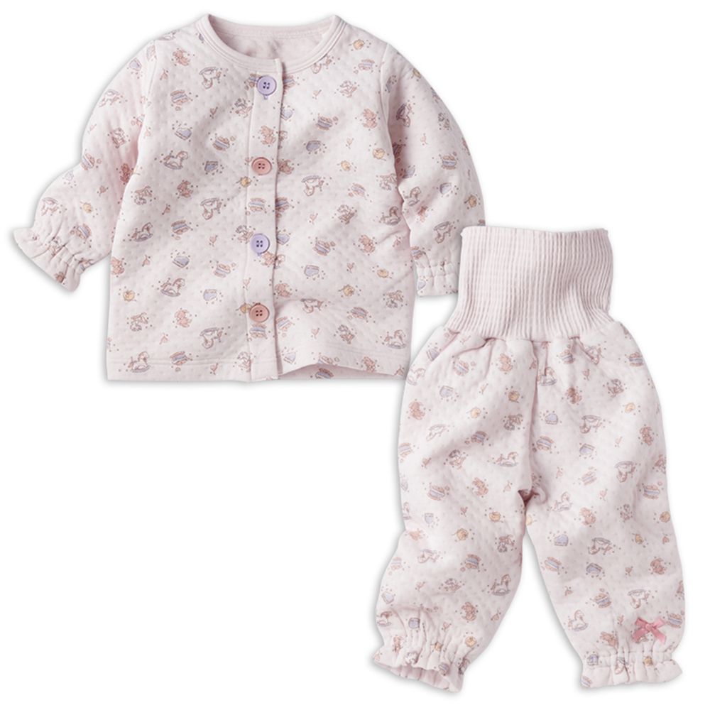 長袖家居服 前開式-穿衣練習 玩具-粉紅色