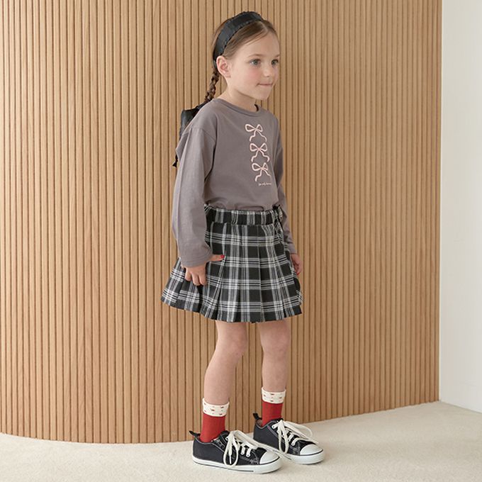 日本 Lycee mine - 純棉不易皺女孩印花長袖上衣-小熊-薄荷綠