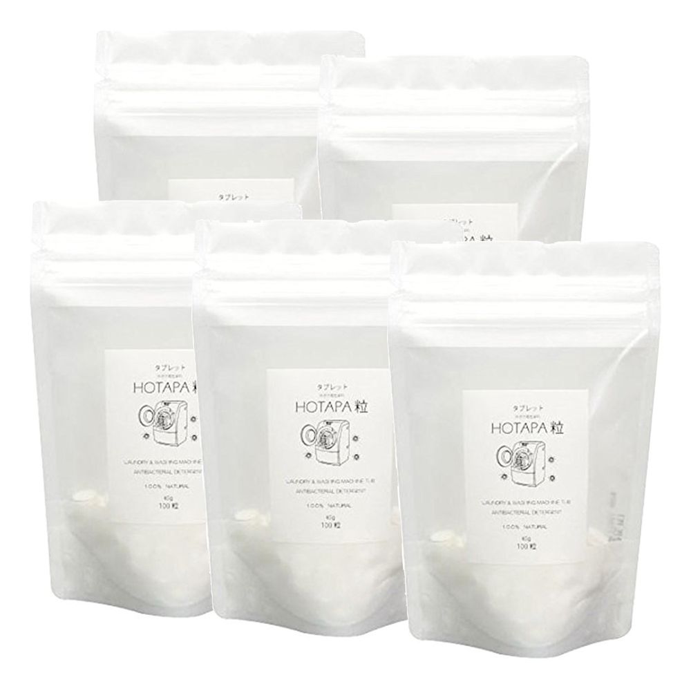 日本 HOTAPA - 日本製天然貝殼清潔錠(洗衣機用) (100顆/包(45g)*5包)